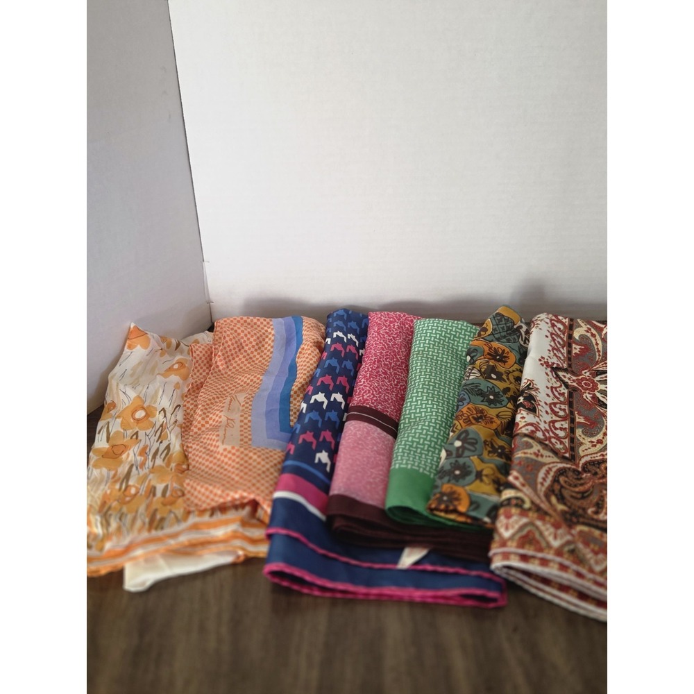 vintage scarves for women, Lot Of 7, Mod, Boho, Italy